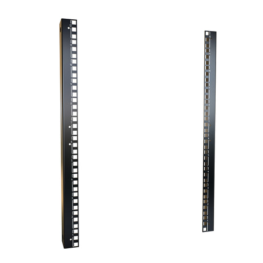Hammond H1SRR12U24BK 12U Square-Hole 19" Mounting Rack Rails, Pair, 21.00" H, for 24" Wide Cabinets, 12-Gauge Steel, Black.