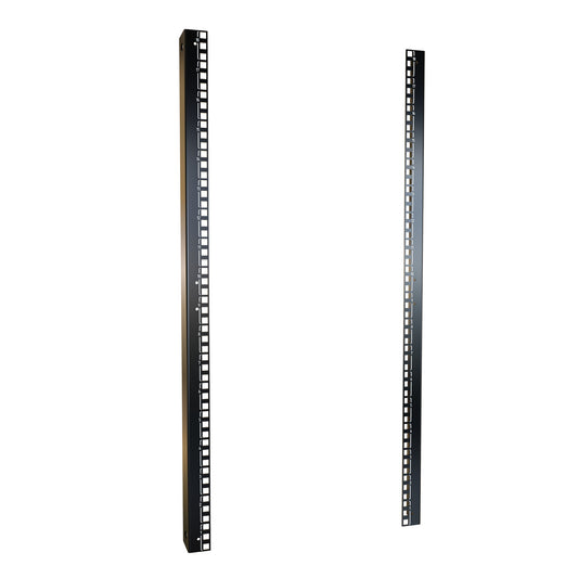 Hammond H1SRR18U24BK 18U Square-Hole 19" Mounting Rack Rails, Pair, 31.50" H, for 24" Wide Cabinets, 12-Gauge Steel, Black.