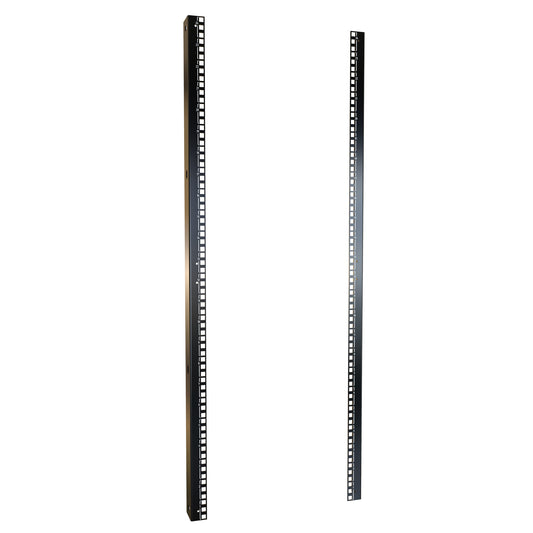 Hammond H1SRR24U24BK 24U Square-Hole 19" Mounting Rack Rails, Pair, 42.00" H, for 24" Wide Cabinets, 12-Gauge Steel, Black.