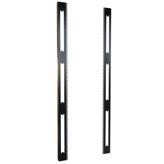 Hammond H1SRR42U30BK 42U Square-Hole 19" Mounting Rack Rails, Pair, 73.50" H, for 30" Wide Cabinets, 12-Gauge Steel, Black.
