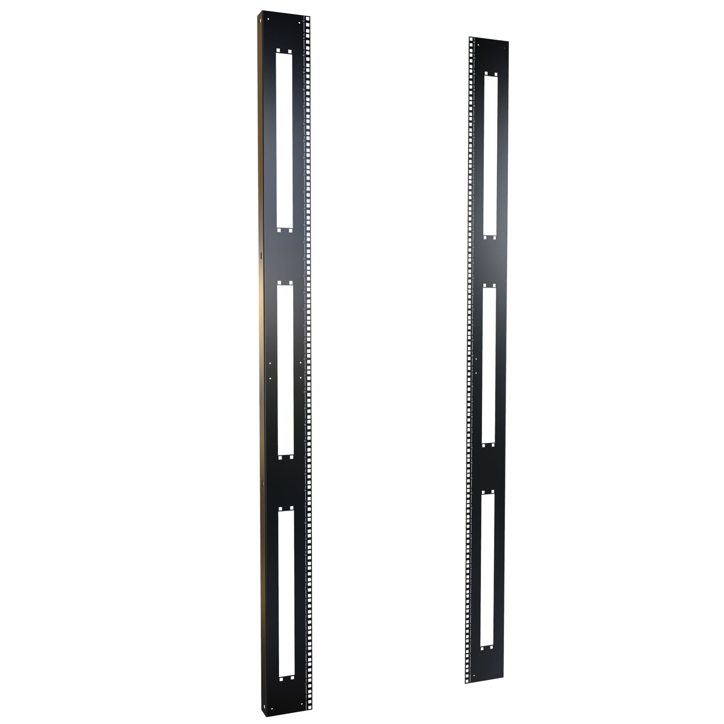 Hammond H1SRR42U31BK 42U Square-Hole 19" Mounting Rack Rails, Pair, 73.50" H, for 31.5" Wide Cabinets, 12-Gauge Steel, Black.