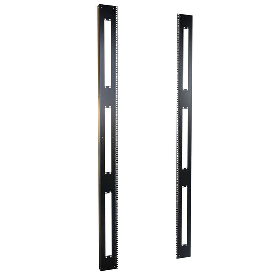 Hammond H1SRR42U31BK 42U Square-Hole 19" Mounting Rack Rails, Pair, 73.50" H, for 31.5" Wide Cabinets, 12-Gauge Steel, Black.