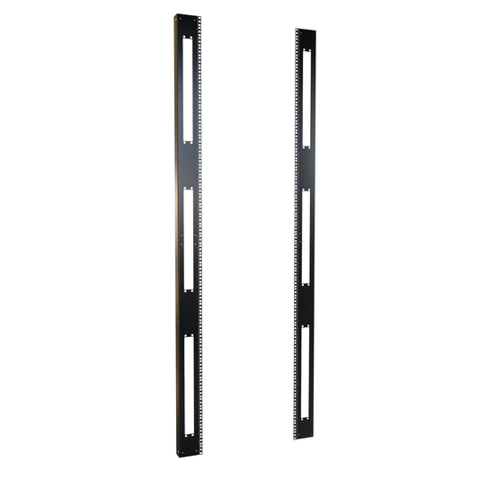 Hammond H1SRR45U30BK 45U Square-Hole 19" Mounting Rack Rails, Pair, 78.75" H, for 30" Wide Cabinets, 12-Gauge Steel, Black.