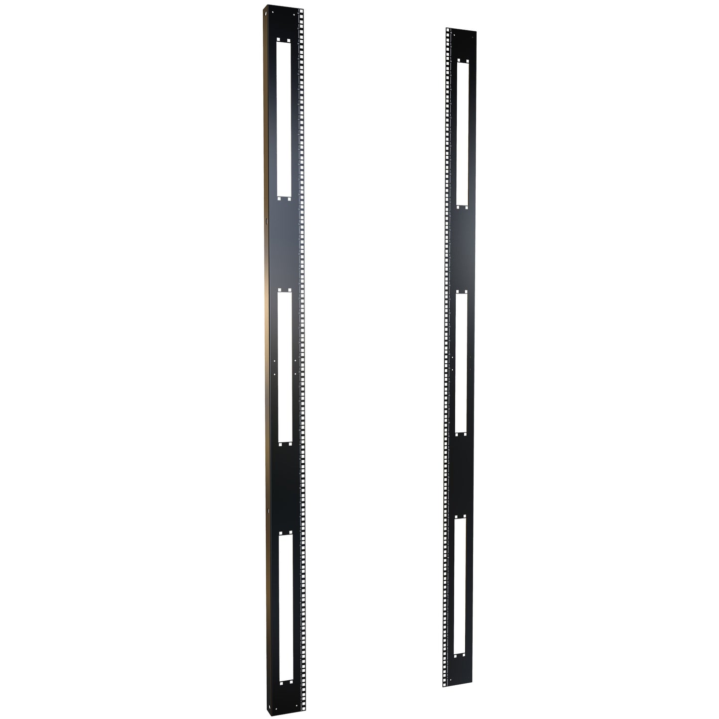 Hammond H1SRR48U30BK 48U Square-Hole 19" Mounting Rack Rails, Pair, 84.00" H, for 30" Wide Cabinets, 12-Gauge Steel, Black.