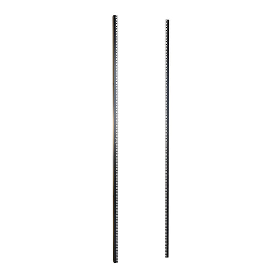 Hammond H1SRR52U24BK 52U Square-Hole 19" Mounting Rack Rails, Pair, 91.00" H, for 24" Wide Cabinets, 12-Gauge Steel, Black.
