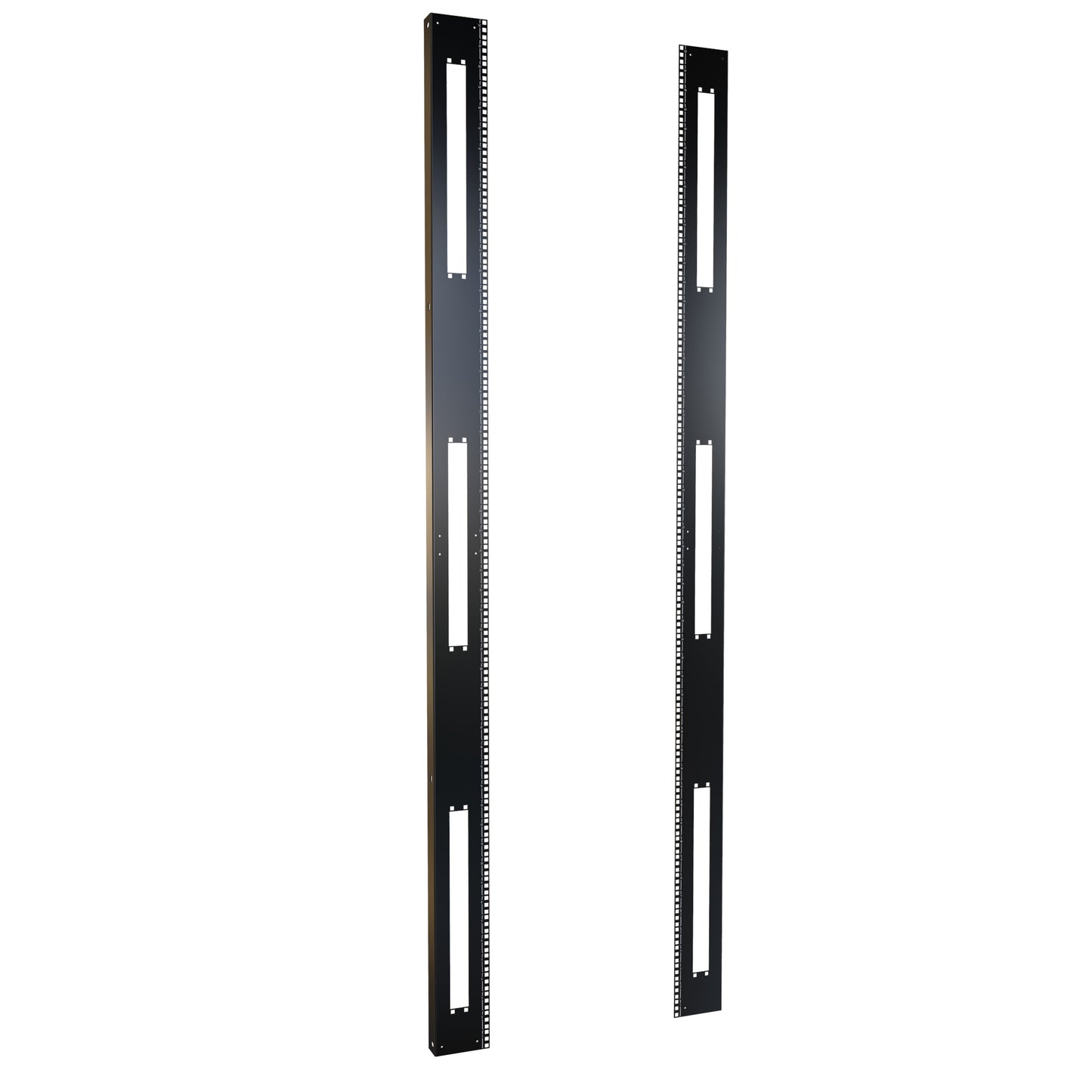 Hammond H1SRR52U31BK 52U Square-Hole 19" Mounting Rack Rails, Pair, 91.00" H, for 31.5" Wide Cabinets, 12-Gauge Steel, Black.