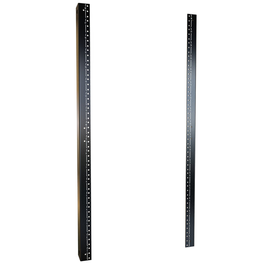 Hammond H1TRR18U24BK 18U 10-32 Threaded 19" Mounting Rack Rails, Pair, 31.50" H, for 24" Wide Cabinets, 12-Gauge Steel, Black.