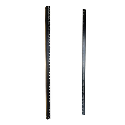 Hammond H1TRR24U24BK 24U 10-32 Threaded 19" Mounting Rack Rails, Pair, 42.00" H, for 24" Wide Cabinets, 12-Gauge Steel, Black.