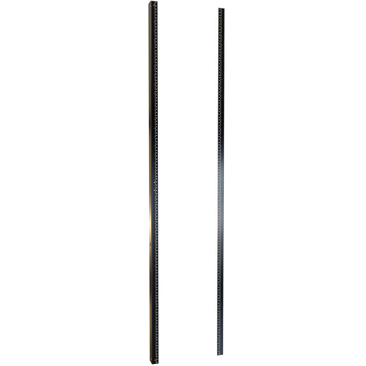 Hammond H1TRR42U24BK 42U 10-32 Threaded 19" Mounting Rack Rails, Pair, 73.50" H, for 24" Wide Cabinets, 12-Gauge Steel, Black.