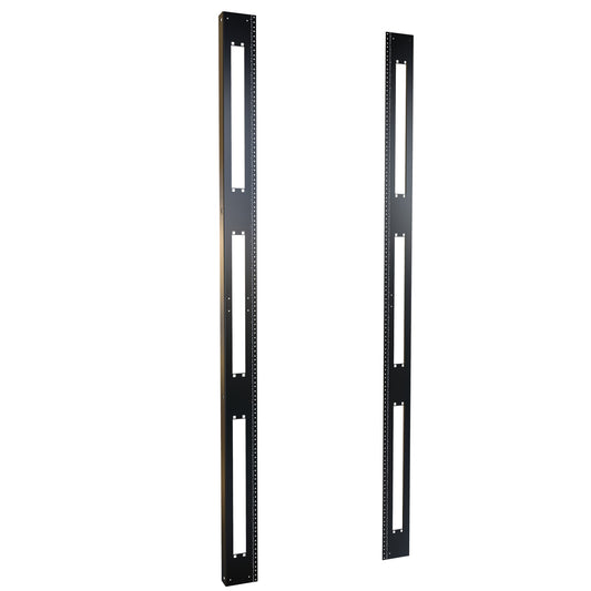 Hammond H1TRR42U30BK 42U 10-32 Threaded 19" Mounting Rack Rails, Pair, 73.50" H, for 30" Wide Cabinets, 12-Gauge Steel, Black.
