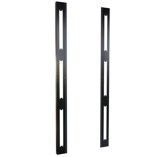 Hammond H1TRR42U31BK 42U 10-32 Threaded 19" Mounting Rack Rails, Pair, 73.50" H, for 31.5" Wide Cabinets, 12-Gauge Steel, Black.