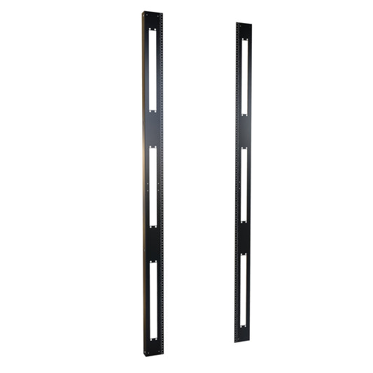 Hammond H1TRR45U30BK 45U 10-32 Threaded 19" Mounting Rack Rails, Pair, 78.75" H, for 30" Wide Cabinets, 12-Gauge Steel, Black.