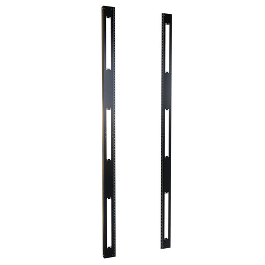 Hammond H1TRR52U30BK 52U 10-32 Threaded 19" Mounting Rack Rails, Pair, 91.00" H, for 30" Wide Cabinets, 12-Gauge Steel, Black.