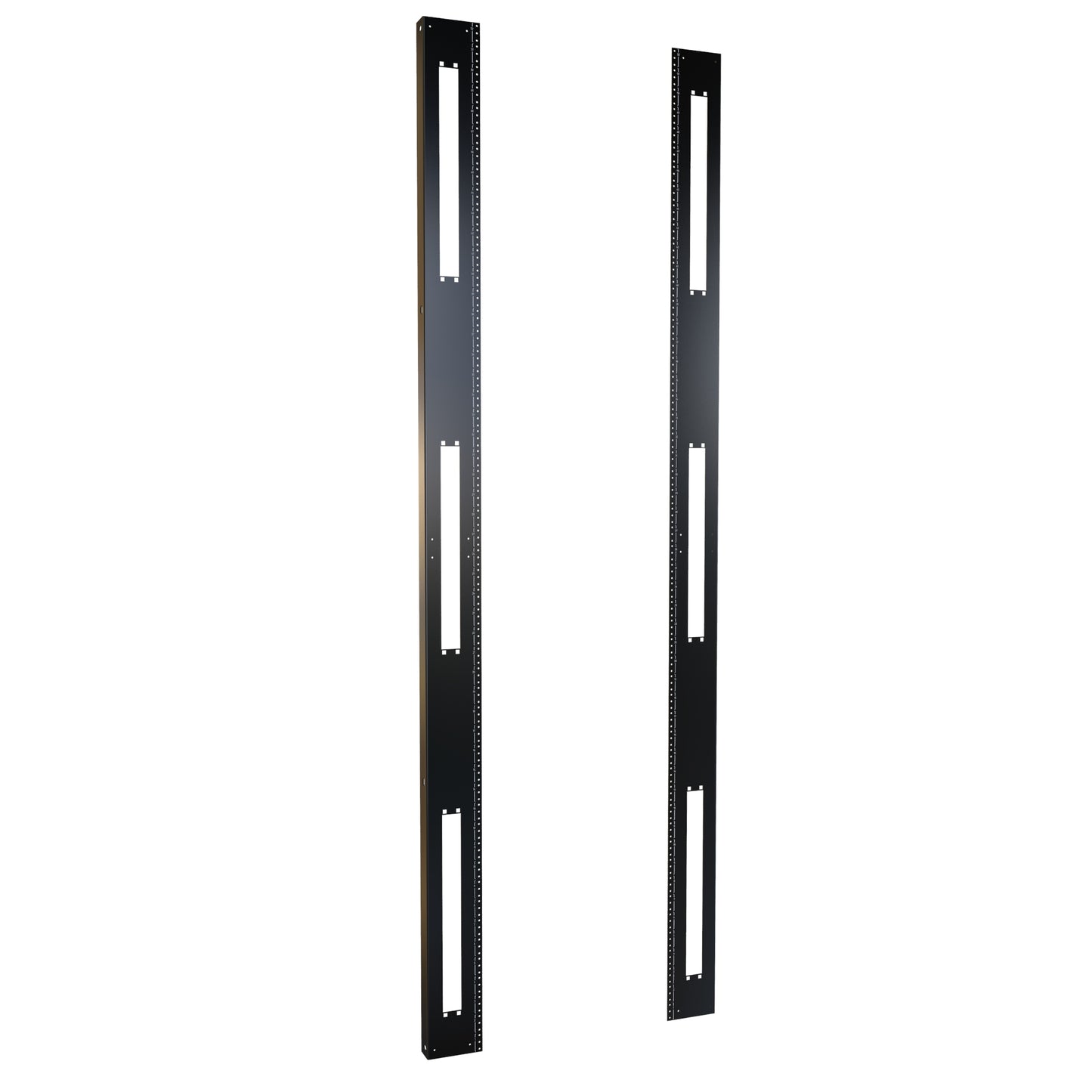 Hammond H1TRR52U31BK 52U 10-32 Threaded 19" Mounting Rack Rails, Pair, 91.00" H, for 31.5" Wide Cabinets, 12-Gauge Steel, Black.