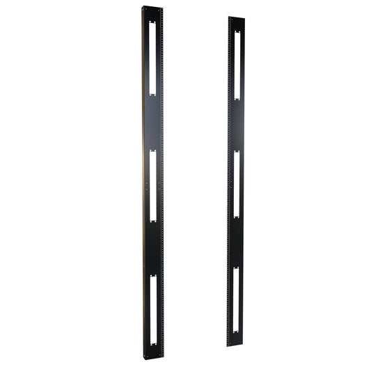 Hammond H1TRR52U31BK 52U 10-32 Threaded 19" Mounting Rack Rails, Pair, 91.00" H, for 31.5" Wide Cabinets, 12-Gauge Steel, Black.