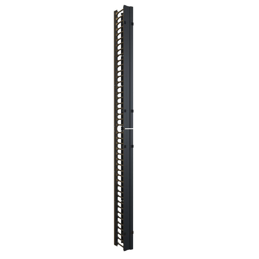 Hammond H1VFMC3045UBK 45U Vertical Finger Cable Manager with Cover for H1 30" Cabinet, 7" D, Black.