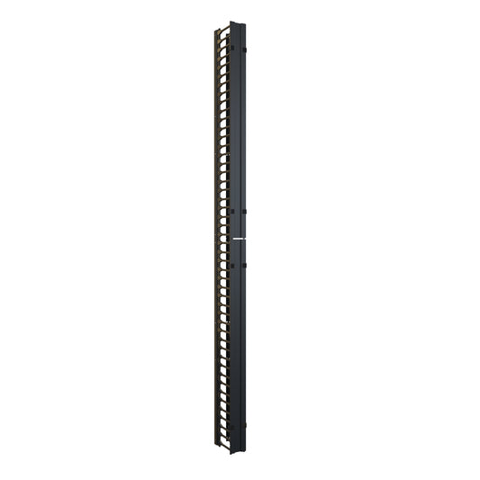 Hammond H1VFMC3048UBK 48U Vertical Finger Cable Manager with Cover for H1 30" Cabinet, 7" D, Black.