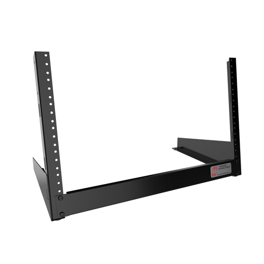 Hammond HDR6UBK Desktop 2-Post Open-Frame Rack, 6U, 19" EIA, 195 lb Capacity, 16-Gauge Steel, Black.