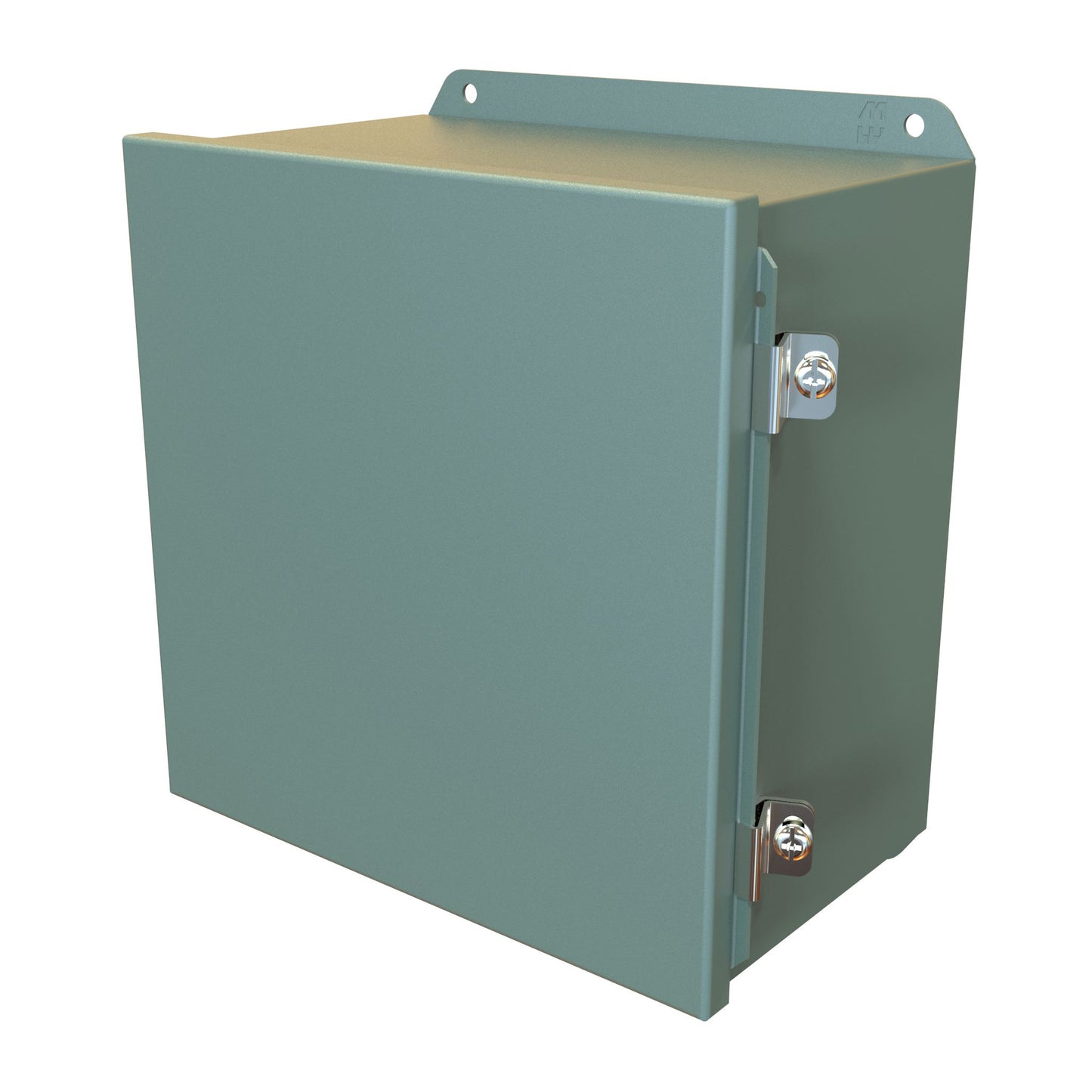 Hammond HJ10106HLP N4,12 J Mild Steel Junction Box, Continuous Hinge Door with Clamps - 10" x 10" x 6" - Gray