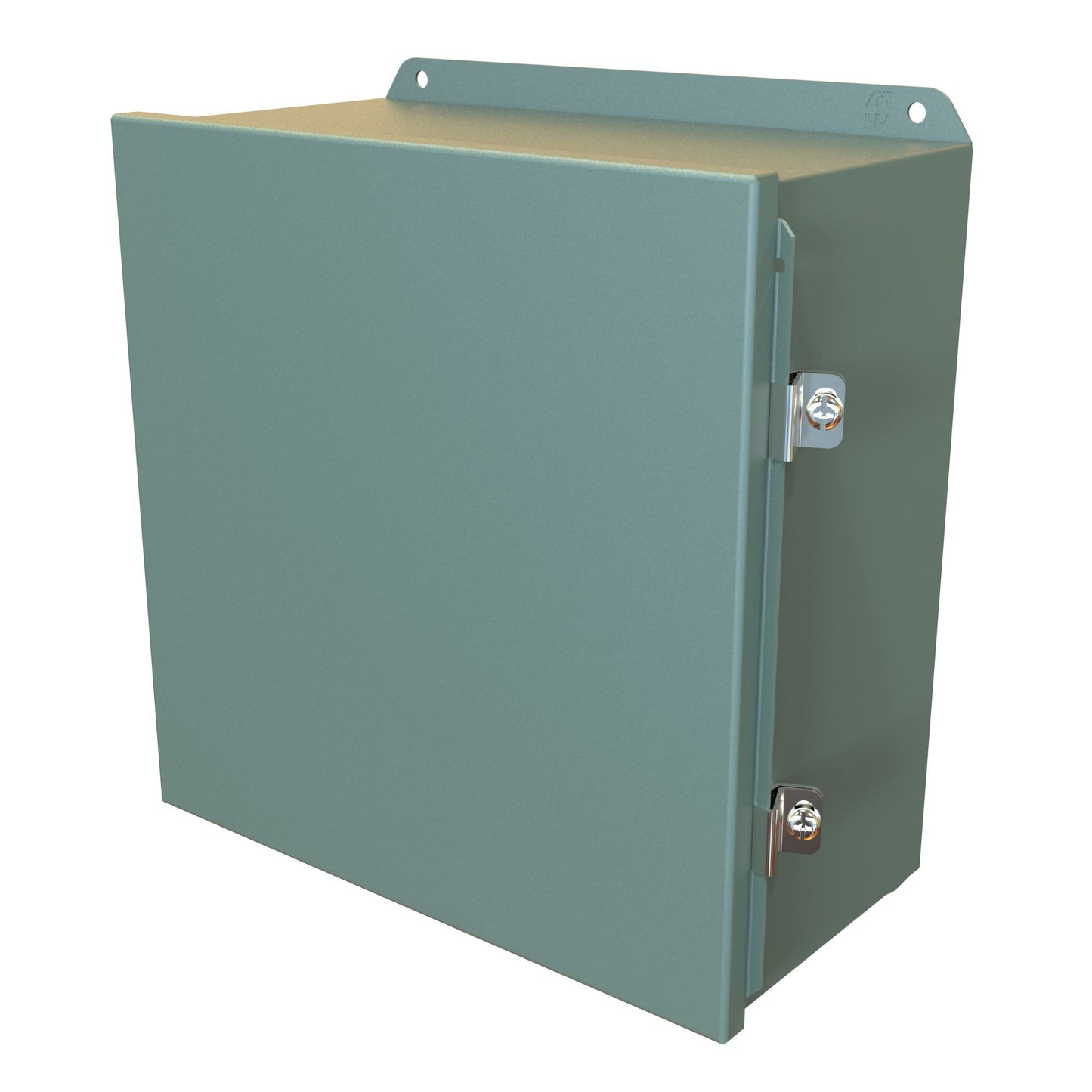 Hammond HJ12126HLP N4,12 J Mild Steel Junction Box, Continuous Hinge Door with Clamps - 12" x 12" x 6" - Gray