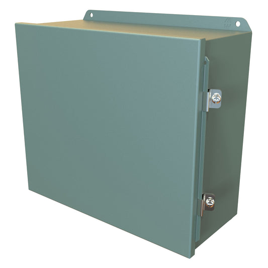 Hammond HJ12146HLP N4,12 J Mild Steel Junction Box, Continuous Hinge Door with Clamps - 12" x 14" x 6" - Gray
