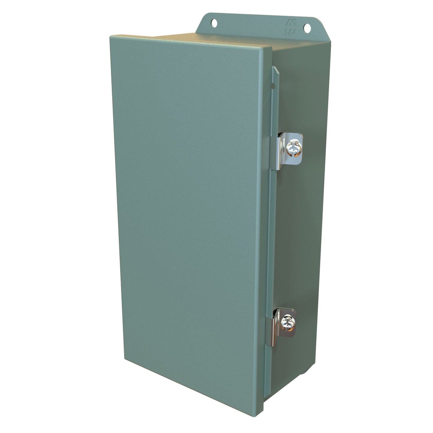 Hammond HJ1264HLP N4,12 J Mild Steel Junction Box, Continuous Hinge Door with Clamps - 12" x 6" x 4" - Gray