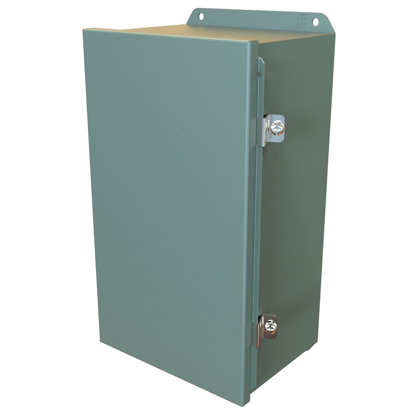 Hammond HJ1486HLP N4,12 J Mild Steel Junction Box, Continuous Hinge Door with Clamps - 14" x 8" x 6" - Gray