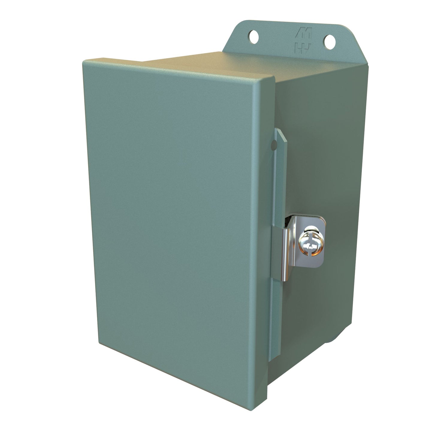 Hammond HJ644HLP N4,12 J Mild Steel Junction Box, Continuous Hinge Door with Clamps - 6" x 4" x 4" - Gray