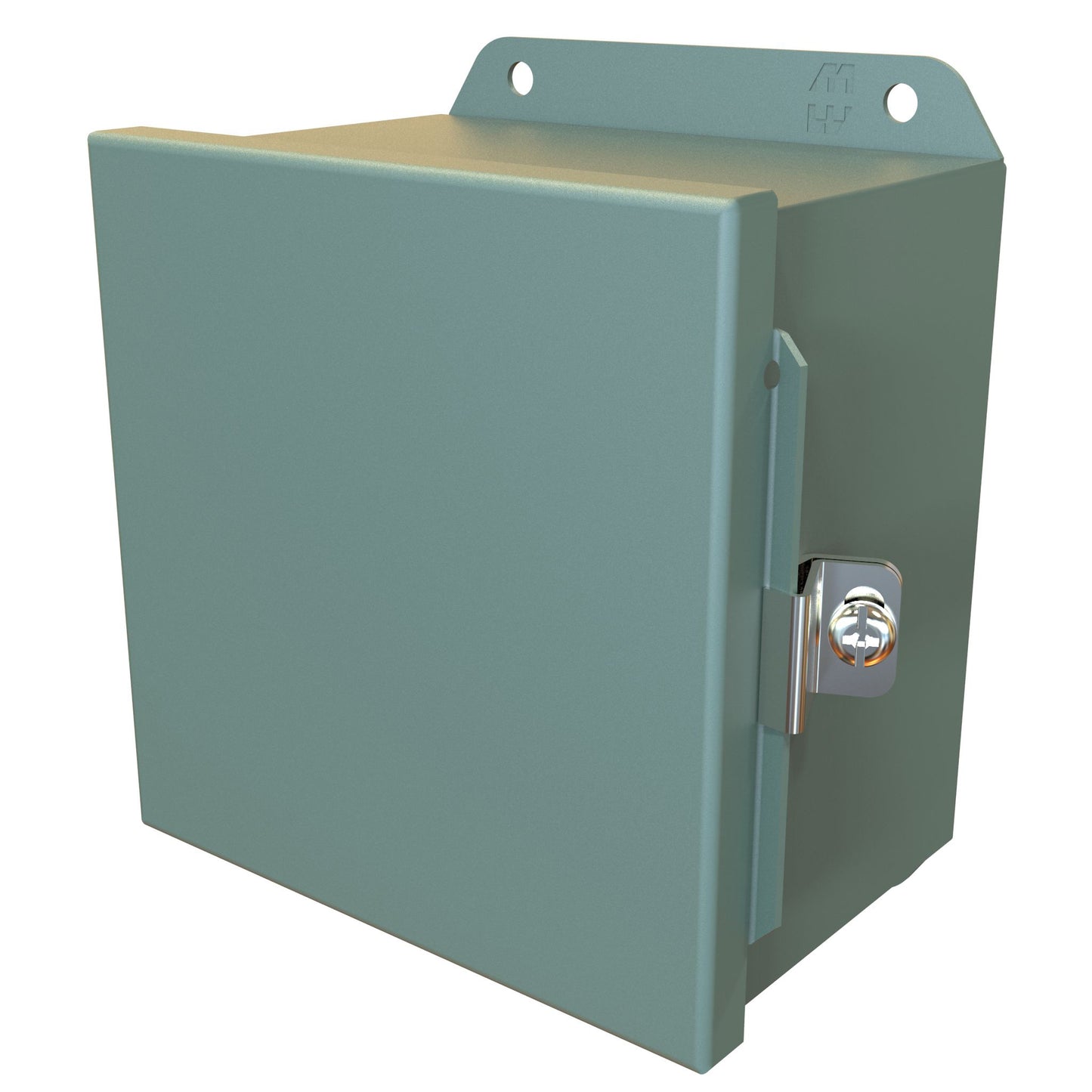 Hammond HJ664HLP N4,12 J Mild Steel Junction Box, Continuous Hinge Door with Clamps - 6" x 6" x 4" - Gray