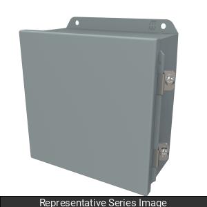 Hammond HJ16106HLP N4,12 J Mild Steel Junction Box, Continuous Hinge Door with Clamps - 16" x 10" x 6" - Gray