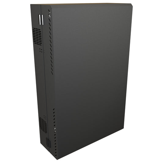 Hammond HLP4U43BK Low-Profile Wall Mount Rack Cabinet, Black, 2U Pivot + 4U Fixed Rails, 43.00" H x 27.50" W x 11.15" D.