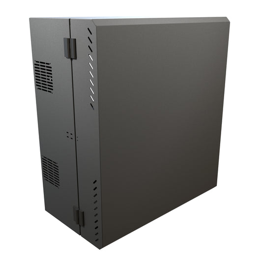 Hammond HLP6U31BK Low-Profile Wall Mount Rack Cabinet, Black, 2U Pivot + 6U Fixed Rails, 31.00" H x 27.50" W x 15.46" D.
