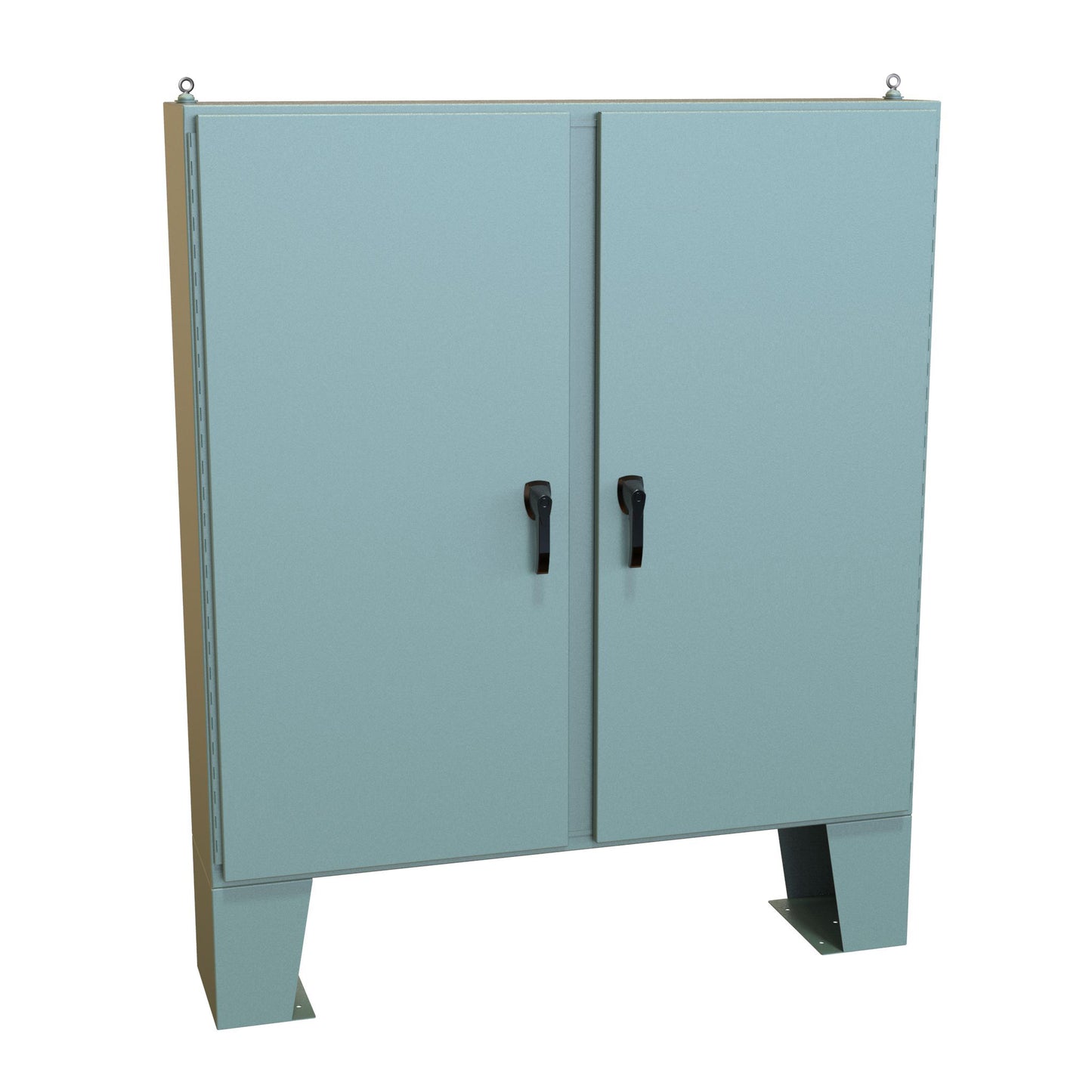 Hammond HN4FM606012 N4 3-Pt Double Door Floormount Enclosure w/Panel - 60" x 60" x 12" - Steel/Gray
