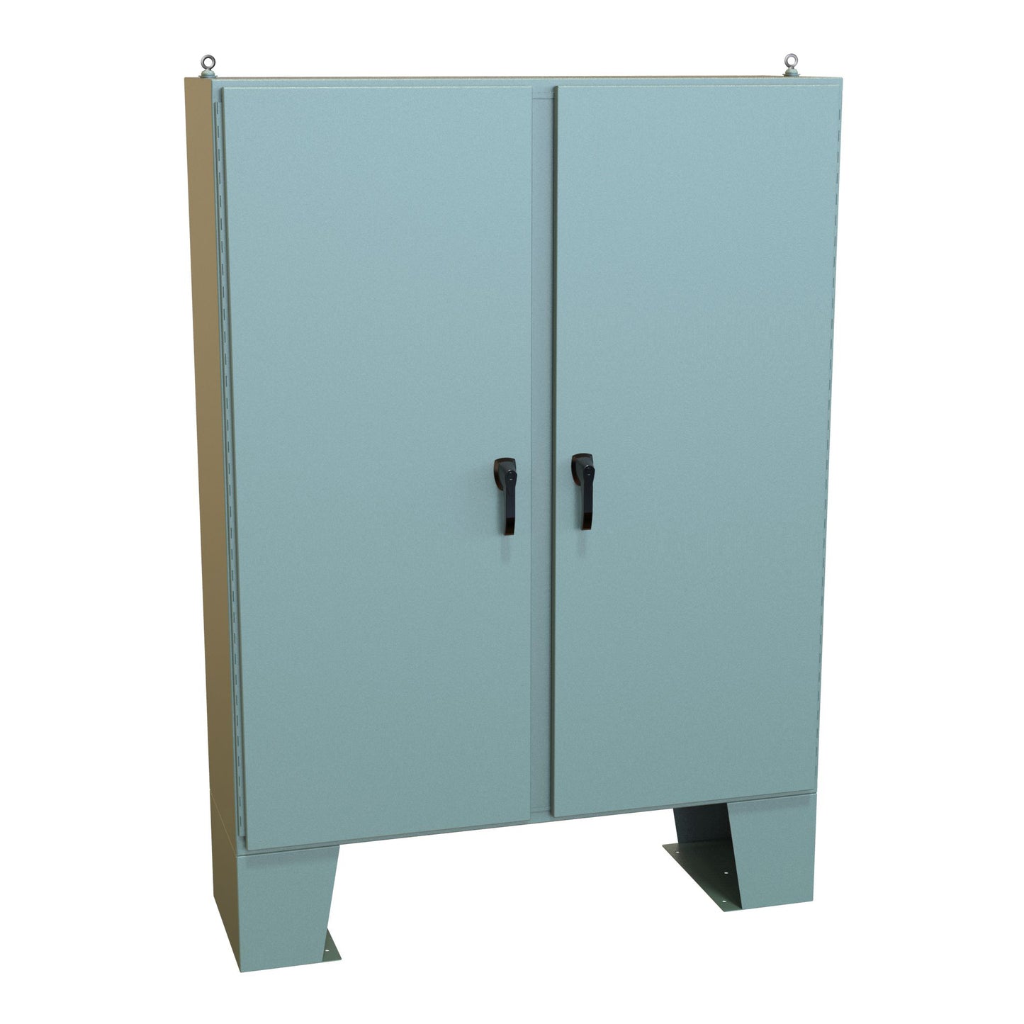 Hammond HN4FM726018 N4 3-Pt Double Door Floormount Enclosure w/Panel - 72" x 60" x 18" - Steel/Gray