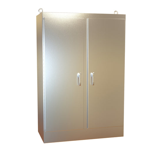 Hammond HN4FS724824DASS N4X 2 Door Dual Access Freestanding Enclosure - 72" x 48" x 24" - 304 Stainless Steel