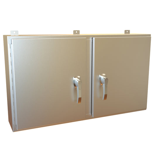 Hammond HN4WM24428S16 N4X 2 Door Wallmount Enclosure w/Panel - 24" x 42" x 8" - 316 Stainless Steel
