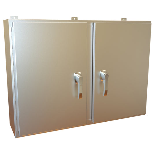 Hammond HN4WM304210S16 N4X 2 Door Wallmount Enclosure w/Panel - 30" x 42" x 10" - 316 Stainless Steel