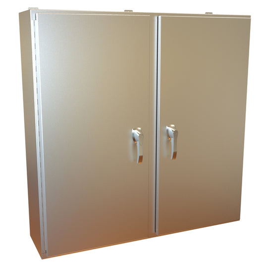 Hammond HN4WM484812S16 N4X 2 Door Wallmount Enclosure w/Panel - 48" x 48" x 12" - 316 Stainless Steel