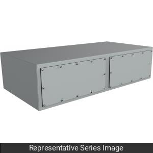 Hammond HTH127220 Type 4/12/3R Top Hat Cable Module, 12-Gauge Steel, ANSI 61 Gray, 12.00" H x 72.06" W x 20.06" D.