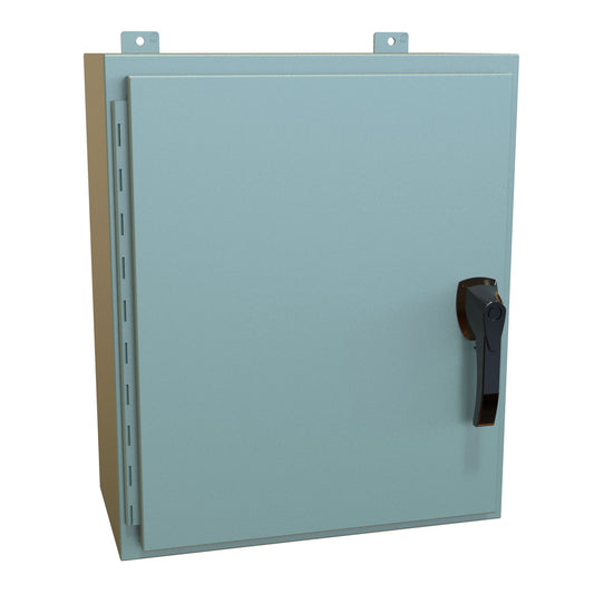 Hammond HW242010GYHK N4, 12 Wallmount Enclosure, Hinged w/Handle - 24" x 20" x 10" - Steel/Gray
