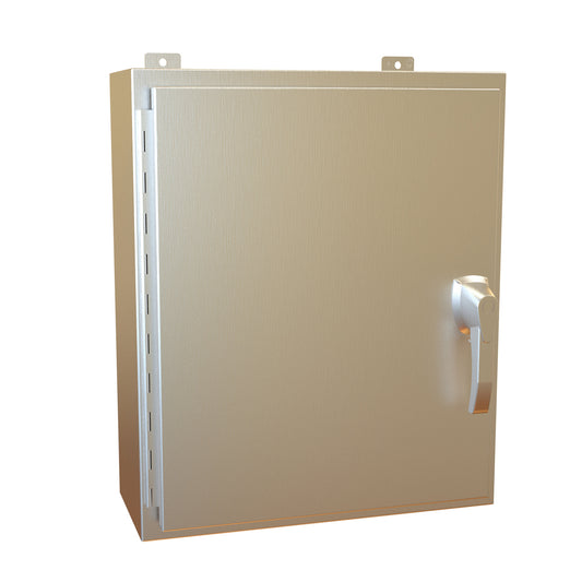 Hammond HW24208SSHK N4X Wallmount Enclosure, Hinged w/Handle - 24" x 20" x 8" - 304 Stainless Steel