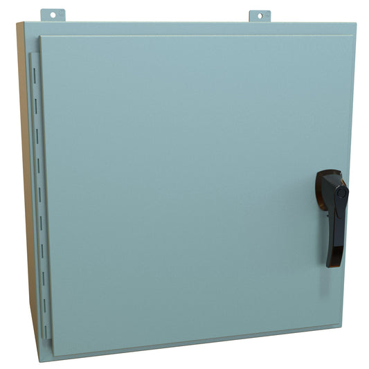 Hammond HW242412GYHK N4, 12 Wallmount Enclosure, Hinged w/Handle - 24" x 24" x 12" - Steel/Gray