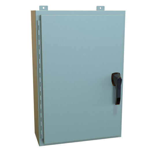 Hammond HW30208GYHK N4, 12 Wallmount Enclosure, Hinged w/Handle - 30" x 20" x 8" - Steel/Gray