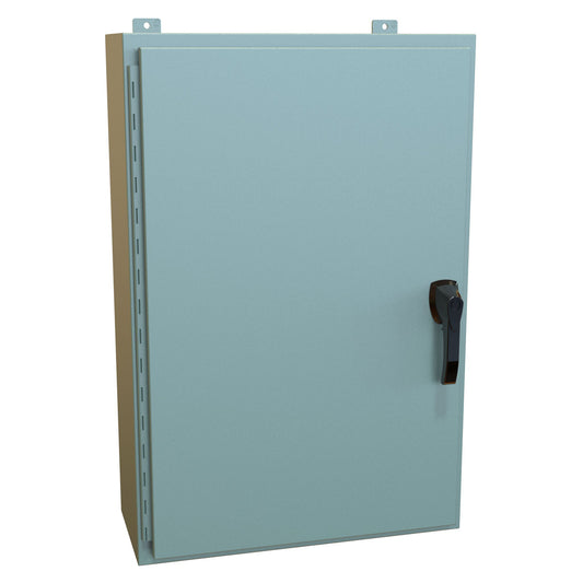 Hammond HW362410GYHK N4, 12 Wallmount Enclosure, Hinged w/Handle - 36" x 24" x 10" - Steel/Gray