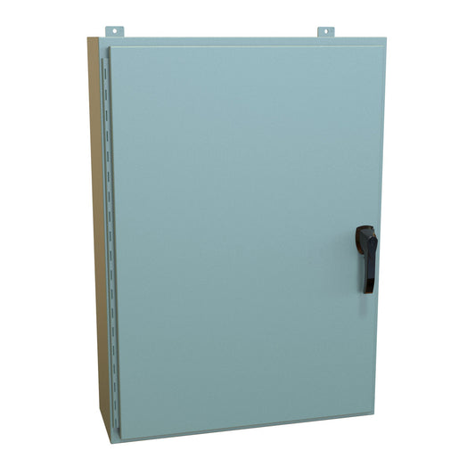 Hammond HW423010GYHK N4, 12 Wallmount Enclosure, Hinged w/Handle - 42" x 30" x 10" - Steel/Gray