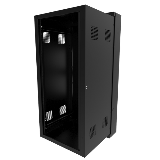 Hammond HWC2427U27BK 27U Swing-Out Wall-Mount Rack Cabinet, 350 lb Capacity, Black Steel, 54.06" H x 24.68" W x 26.78" D, Door Not Included.