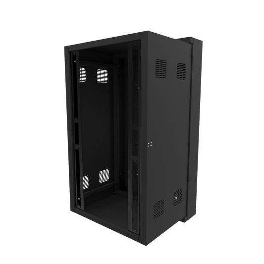 Hammond HWC3027U27BK 27U Swing-Out Wall-Mount Rack Cabinet, 350 lb Capacity, Black Steel, 54.06" H x 30.68" W x 26.78" D, Door Not Included.
