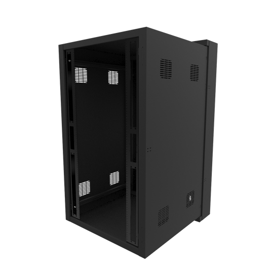 Hammond HWC3027U35BK 27U Swing-Out Wall-Mount Rack Cabinet, 350 lb Capacity, Black Steel, 54.06" H x 30.68" W x 34.78" D, Door Not Included.