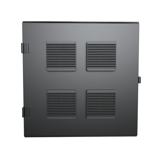 Hammond HWCFD2412UBK Positive-Pressure Filter Fan Door for 24" Wide HWC 12U Cabinet, 16-Gauge Steel, RAL 9005 Black, Reversible Hinges, Two Keys.