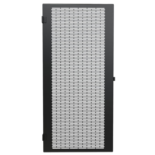 Hammond HWCVD2427UBK 64% Airflow Vented Locking Door for 24" Wide HWC 27U Cabinet, 16-Gauge Steel, RAL 9005 Black, Reversible Hinges, Two Keys.